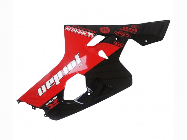 Suzuki GSXR 600 / GSXR 750 Motorrad Verkleidung 2004-2005 - Glanzendes Schwarz Rot Jordan Michelin
