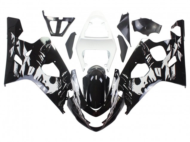 Suzuki GSXR 600 / GSXR 750 Motorrad Verkleidung 2004-2005 - Weiss Schwarz
