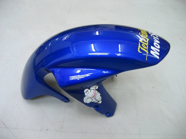 Suzuki GSXR 600 / GSXR 750 Motorrad Verkleidung 2004-2005 - Blau Weiss Gelb Grun Telefumica Motul MoviStar