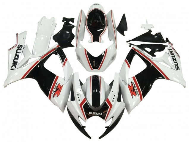 Suzuki GSXR 600 / GSXR 750 Motorrad Verkleidung 2006-2007 - Weiss Schwarz Rot