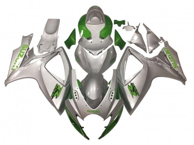 Suzuki GSXR 600 / GSXR 750 Motorrad Verkleidung 2006-2007 - Silber Grun