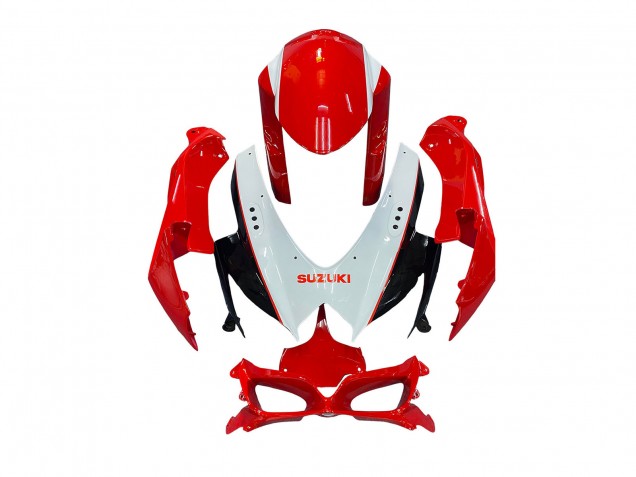 Suzuki GSXR 600 / GSXR 750 Motorrad Verkleidung 2008-2010 - Weiss Rot Schwarz