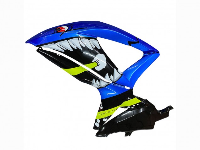 Suzuki GSXR 600 / GSXR 750 Motorrad Verkleidung 2008-2010 - Blau Fluoreszierendes Grun Hai