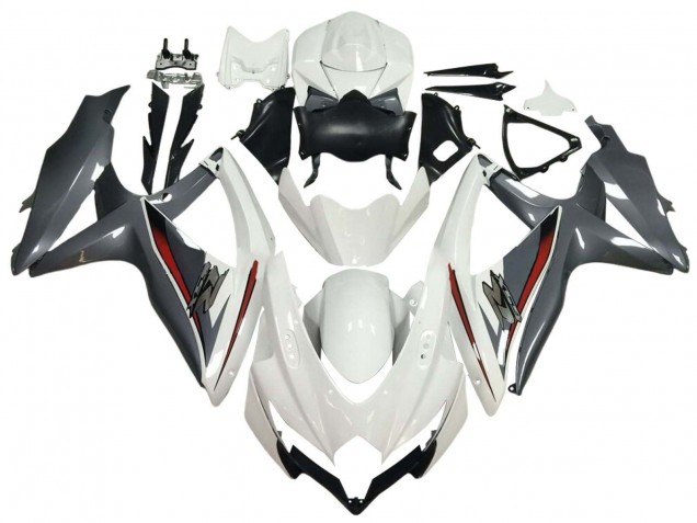 Suzuki GSXR 600 / GSXR 750 Motorrad Verkleidung 2008-2010 - Weiss Grau Rot
