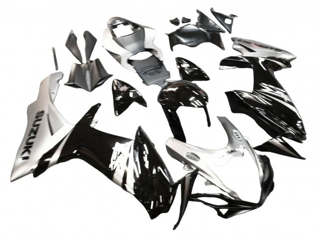 Suzuki GSXR 600 / GSXR 750 Motorrad Verkleidung 2011-2024 - Glanzendes Schwarz Silber