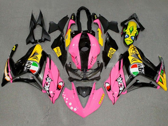 Yamaha YZF R3/R25 Motorrad Verkleidung 2015-2018 - Rosa Gelb Schwarz Hai 46