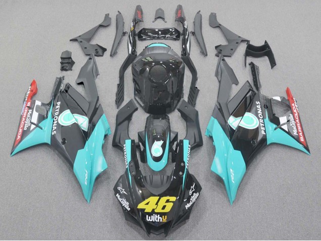 Yamaha YZF R3/R25 Motorrad Verkleidung 2019-2021 - Hellblau Rot Schwarz Petronas 46