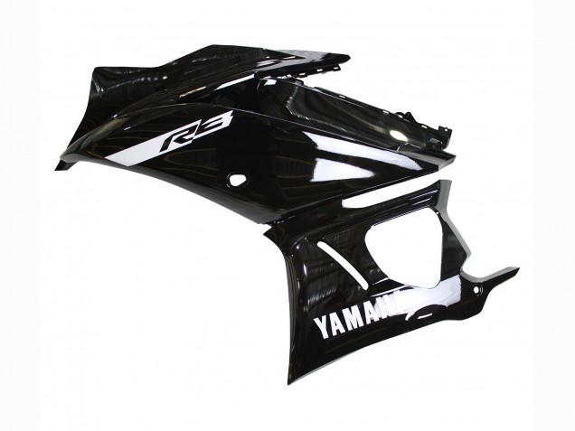 Yamaha YZF R3/R25 Motorrad Verkleidung 2019-2021 - Glanzendes Schwarz Weiss