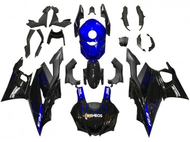 Yamaha YZF R3/R25 Motorrad Verkleidung 2019-2021 - Blau Schwarz Carbonfaser ENEOS Yamalube