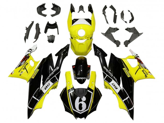 Yamaha YZF R3/R25 Motorrad Verkleidung 2019-2021 - Gelb Weiss Glanzendes Schwarz Lenovo 6