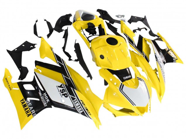 Yamaha YZF R3/R25 Motorrad Verkleidung 2019-2021 - Gelb Weiss Schwarz Streifen