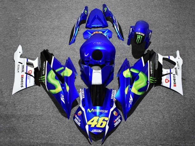 Yamaha YZF R3/R25 Motorrad Verkleidung 2022-2024 - Blau Weiss Schwarz Grun Monster MoviStar Yamalube ENEOS 46