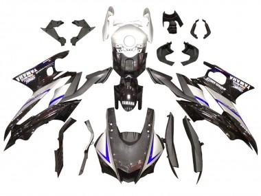 Yamaha YZF R3/R25 Motorrad Verkleidung Kit 2022-2024 - Silber Blau Schwarz Carbonfaser Stil