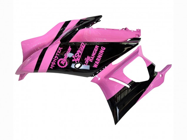 Yamaha YZF R3/R25 Motorrad Verkleidung 2022-2024 - Rosa Glanzendes Schwarz Monster