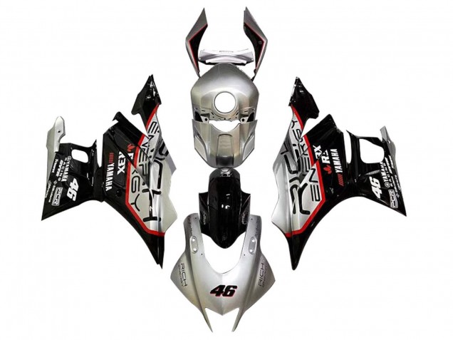 Yamaha YZF R3/R25 Motorrad Verkleidung 2022-2024 - Silber Rot Schwarz 46