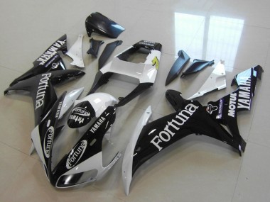 Yamaha YZF R1 Motorrad Verkleidung 2002-2003 - Weiss Glanzendes Schwarz Fortuna Motul