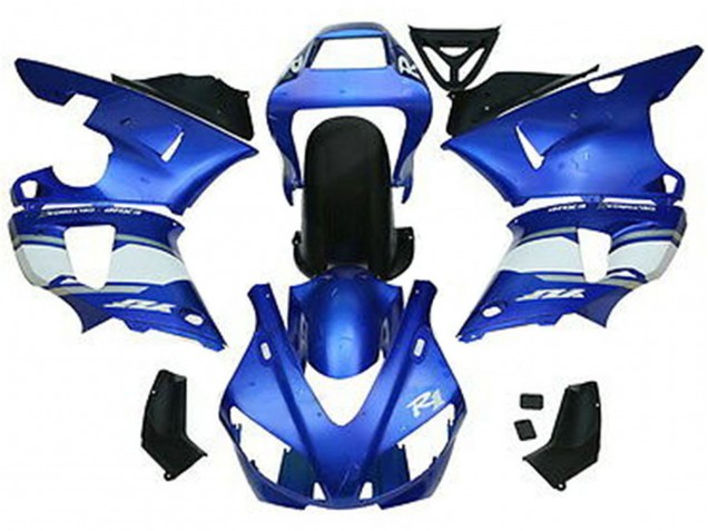 Yamaha YZF 1000 R1 Motorrad Verkleidung 1998-1999 - Blau Weiss Glanzendes Schwarz