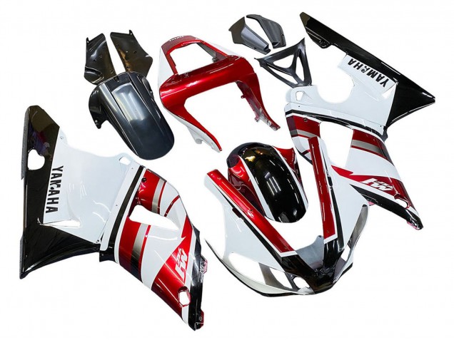 Yamaha YZF 1000 R1 Motorrad Verkleidung 2000-2001 - Rot Weiss Glanzendes Schwarz