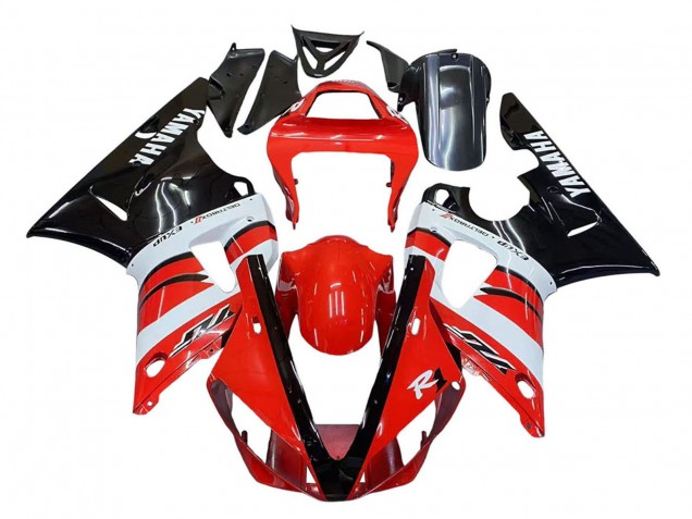 Yamaha YZF 1000 R1 Motorrad Verkleidung 2000-2001 - Rot Weiss Glanzendes Schwarz