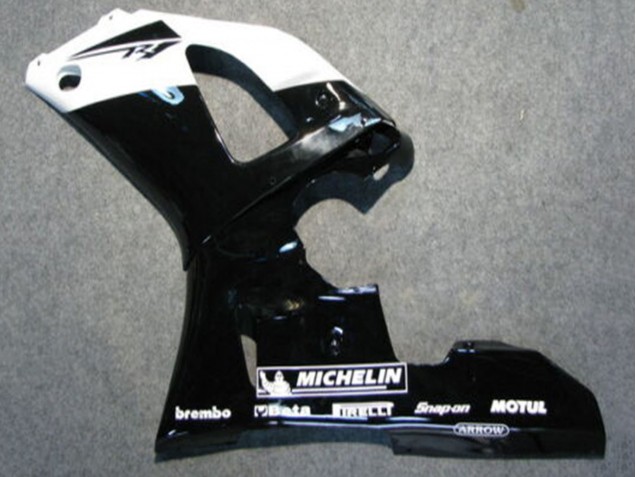 Yamaha YZF 1000 R1 Motorrad Verkleidung 2000-2001 - Glanzendes Schwarz Weiss Michelin