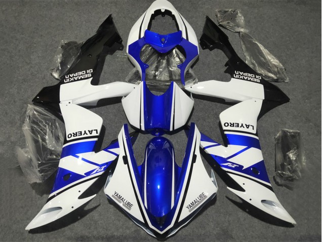 Yamaha YZF 1000 R1 Motorrad Verkleidung 2002-2003 - Weiss Blau Matt Schwarz Yamalube