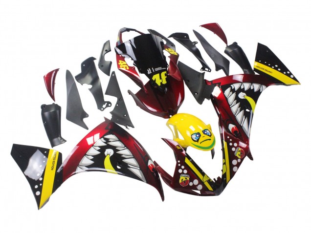 Yamaha YZF 1000 R1 Motorrad Verkleidung 2009-2011 - Rot Gelb Schwarz Hai 46