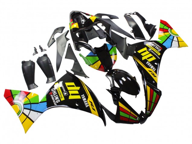 Yamaha YZF 1000 R1 Motorrad Verkleidung 2012-2014 - Glanzendes Schwarz Gelb Grun Blau Rot Farbrad