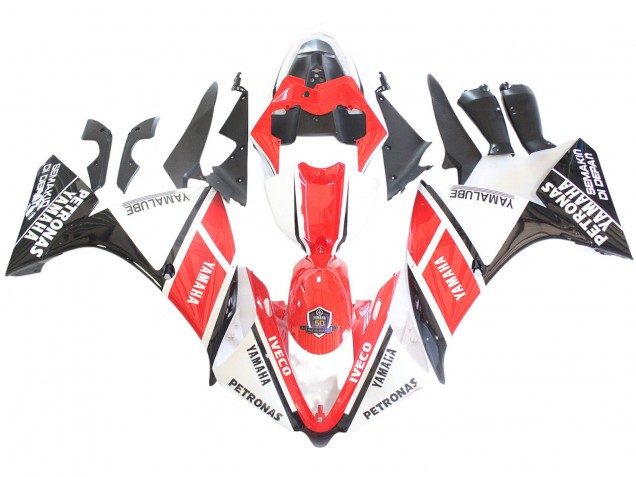 Yamaha YZF 1000 R1 Motorrad Verkleidung 2012-2014 - Weiss Rot Glanzendes Schwarz Petronas