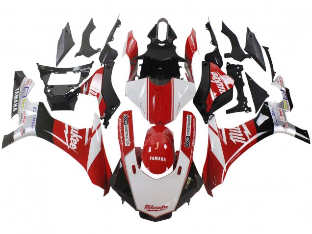 Yamaha YZF 1000 R1 Motorrad Verkleidung 2015-2019 - Weiss Rot Schwarz Milwaukee