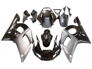 Yamaha YZF 600 R6 Motorrad Verkleidung 1998-2002 - Silber Glanzendes Schwarz