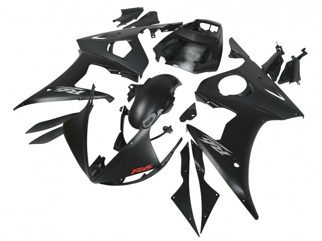 Yamaha YZF R6S Motorrad Verkleidung 2006-2009 - Matt Schwarz