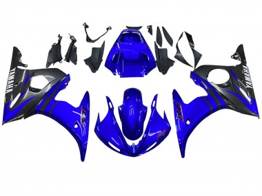 Yamaha YZF R6 Motorrad Verkleidung 2003-2004 - Blau Glanzendes Schwarz