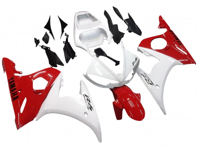 Yamaha YZF R6 Motorrad Verkleidung 2003-2004 - Weiss Rot