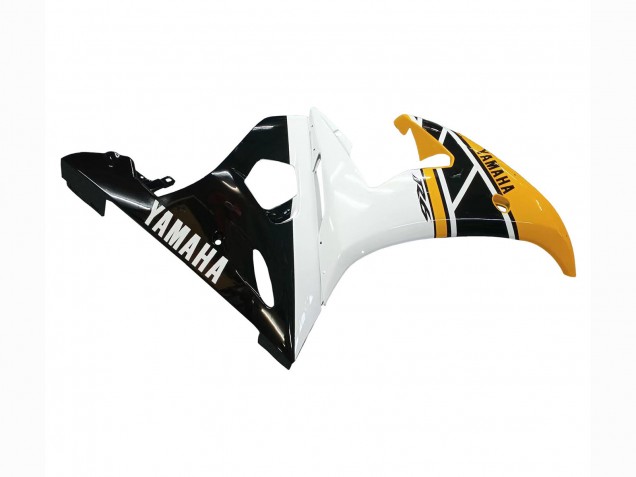 Yamaha YZF R6S Motorrad Verkleidung 2006-2009 - Gelb Weiss Glanzendes Schwarz