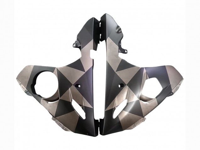 Yamaha YZF R6S Motorrad Verkleidung 2006-2009 - Grau Matt Schwarz Geometric