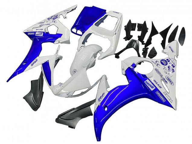 Yamaha YZF R6S Motorrad Verkleidung 2006-2009 - Weiss Blau GYTR