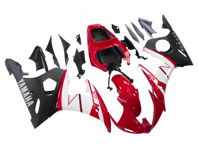 Yamaha YZF R6S Motorrad Verkleidung 2006-2009 - Rot Weiss Matt Schwarz