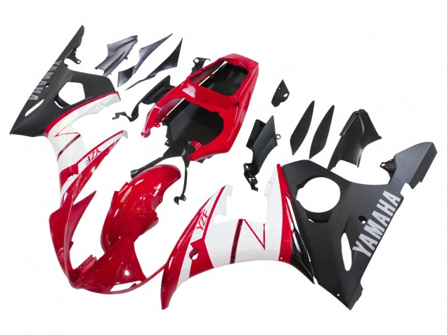 Yamaha YZF R6S Motorrad Verkleidung 2006-2009 - Rot Weiss Matt Schwarz
