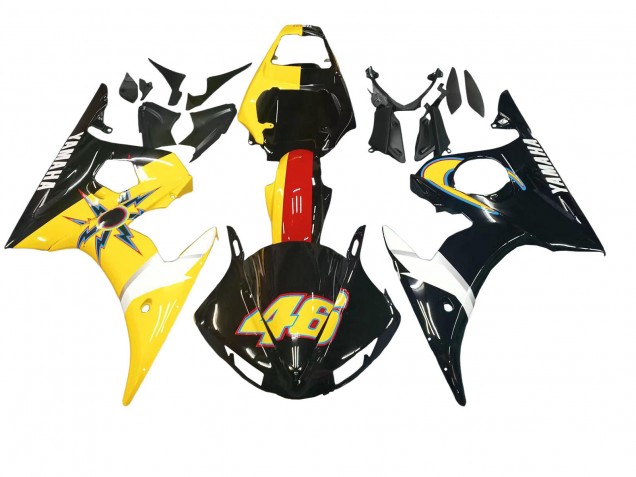 Yamaha YZF 600 R6 Motorrad Verkleidung 2005 - Schwarz Gelb Rot 46