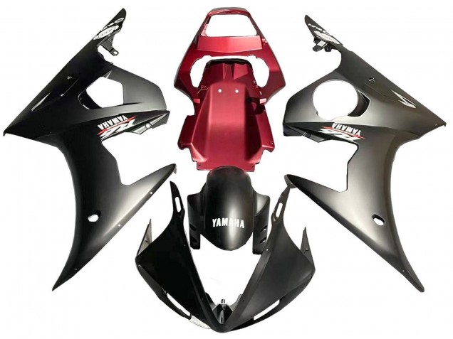 Yamaha YZF 600 R6 Motorrad Verkleidung 2005 - Matt Schwarz Rot