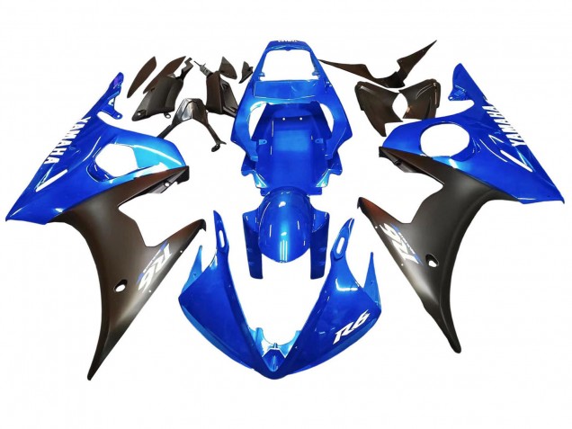 Yamaha YZF 600 R6 Motorrad Verkleidung 2005 - Blau Matt Schwarz