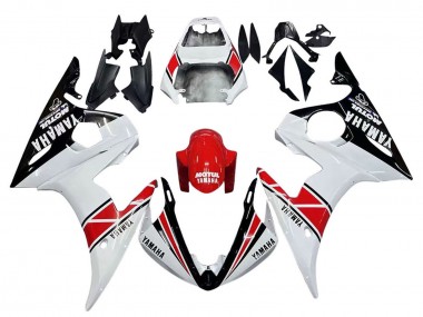 Yamaha YZF 600 R6 Motorrad Verkleidung 2005 - Weiss Schwarz Rot Motul