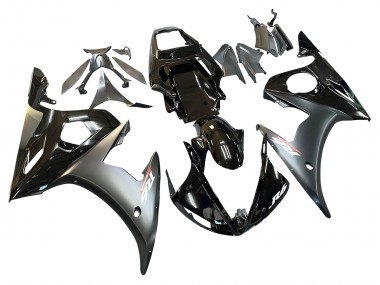 Yamaha YZF 600 R6 Motorrad Verkleidung 2005 - Glanzendes Schwarz Matt Schwarz Gold