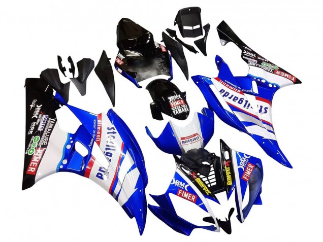 Yamaha YZF 600 R6 Motorrad Verkleidung 2006-2007 - Weiss Blau Schwarz Fimer Volvo Yamalube Sterilgarda