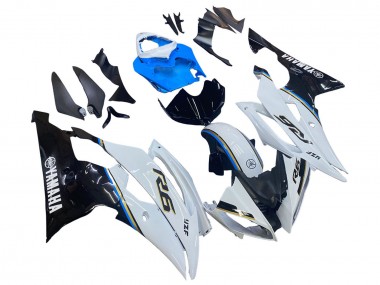Yamaha YZF 600 R6 Motorrad Verkleidung 2008-2016 - Weiss Blau Glanzendes Schwarz
