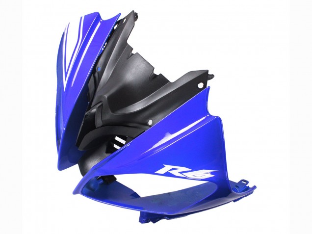 Yamaha YZF 600 R6 Motorrad Verkleidung 2008-2016 - Weiss Blau Glanzendes Schwarz