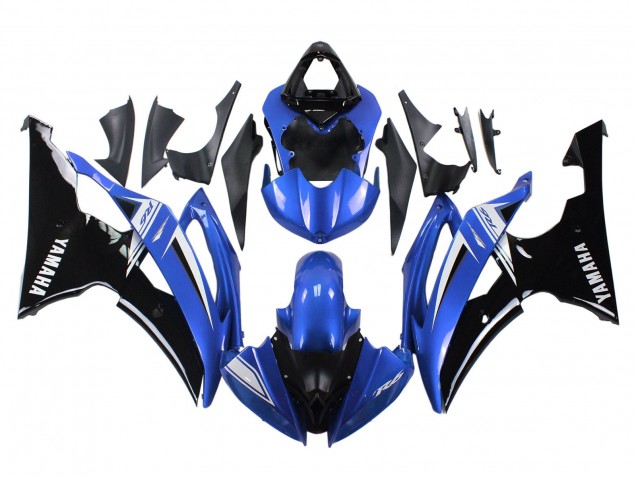 Yamaha YZF 600 R6 Motorrad Verkleidung 2008-2016 - Weiss Blau Glanzendes Schwarz