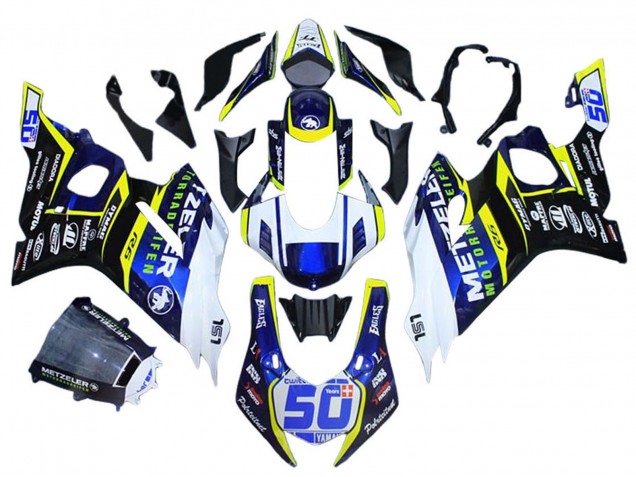 Yamaha YZF 600 R6 Motorrad Verkleidung 2017-2023 - Weiss Gelb Blau