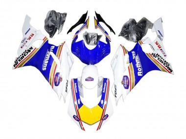 Yamaha YZF 600 R6 Motorrad Verkleidung 2017-2023 - Weiss Blau Gelb Rothmans