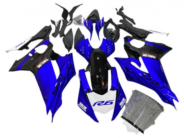 Yamaha YZF 600 R6 Motorrad Verkleidung 2017-2023 - Blau Schwarz Weiss